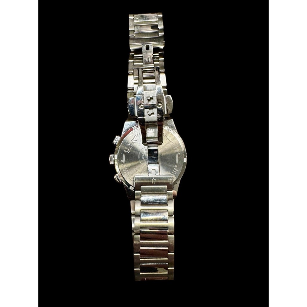 Bulova Men's Millennia Chronograph Day Date Quartz Silver Watch 41MM 96C149 - Picture 6 of 13